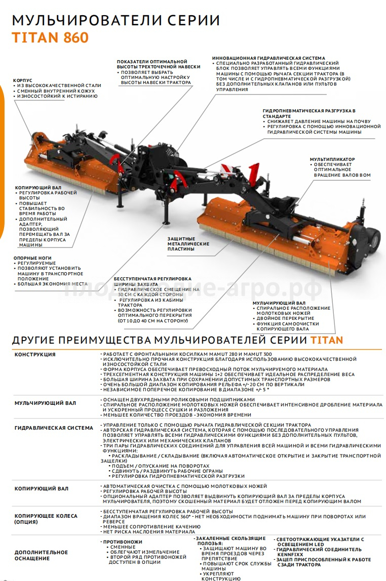 Купить TITAN 860 Комплекс мульчирователей, навесной, супер тяжелый класс в  Курске - ООО 